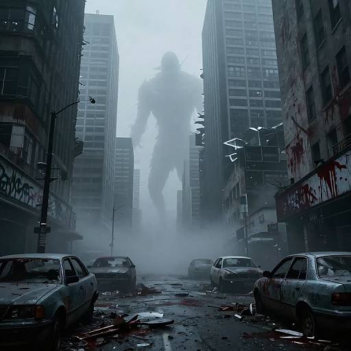 Foggy Post-Apocalyptic Horror Cityscape