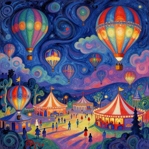 Surreal Bug's-Eye Carnival Dreamscape