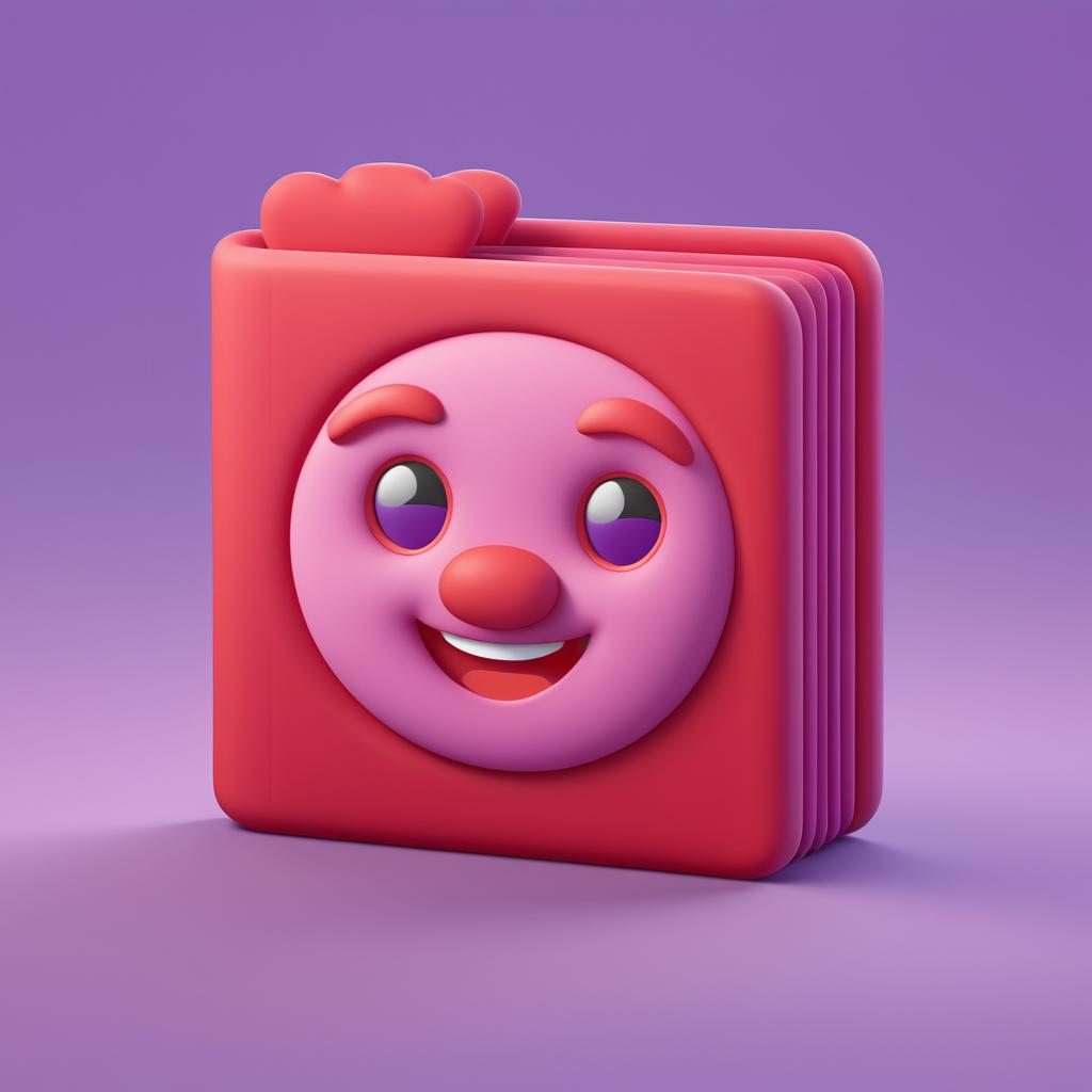 Adorable 3D Red Book Emoji Render