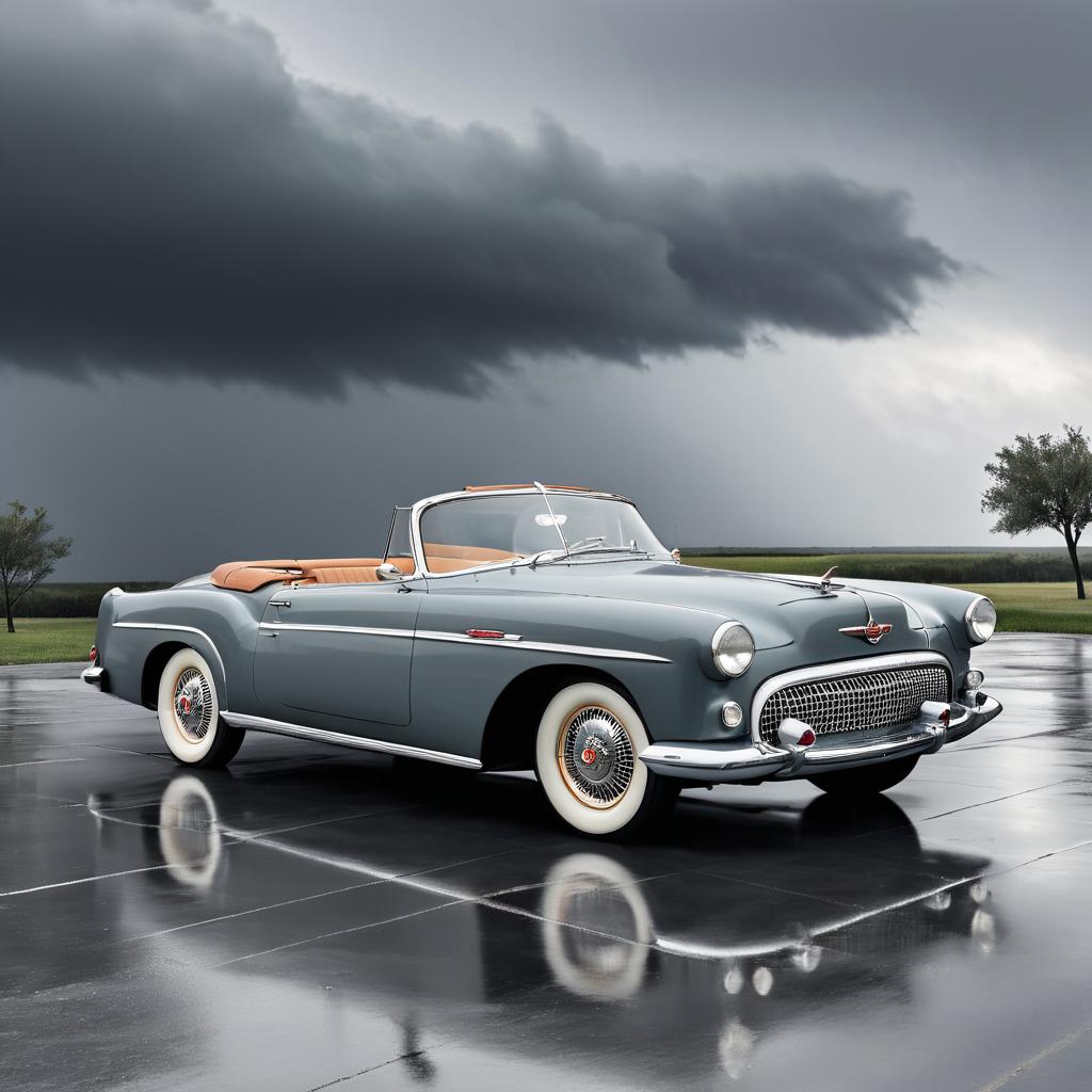 Classic Convertible in Stormy Sky