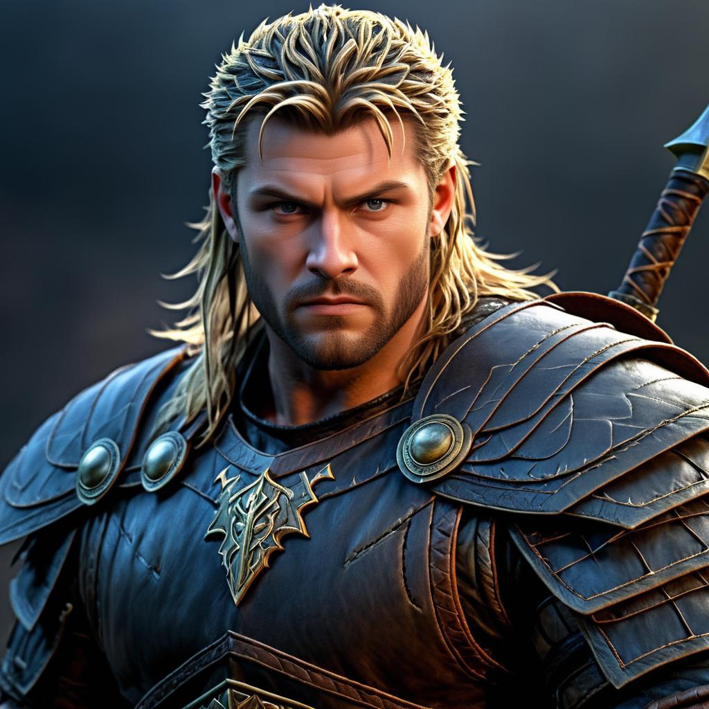 Rugged Norse Warrior: Chris Hemsworth Portrait