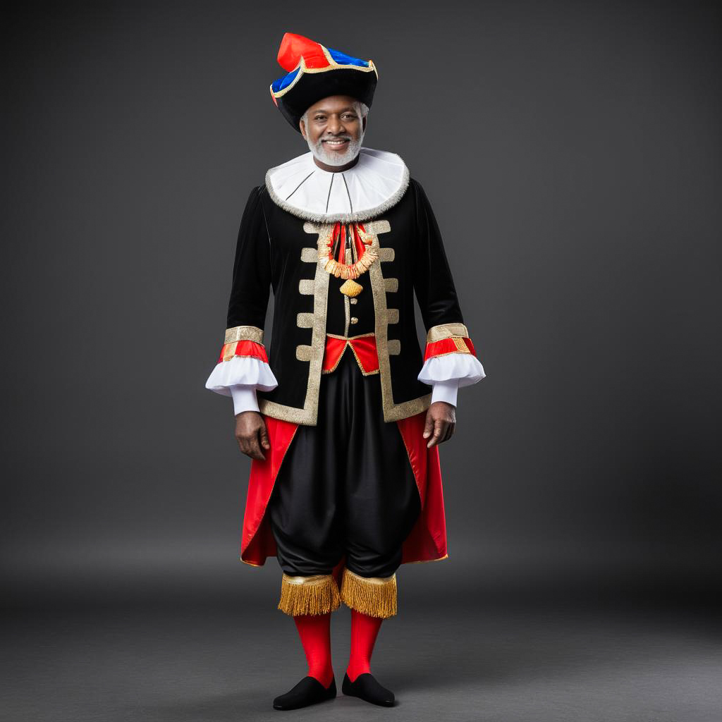 Delighted Grandfather in Festive Attire