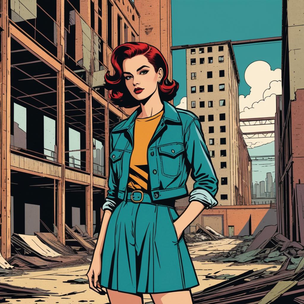 Retro Comic Art in Urban Setting