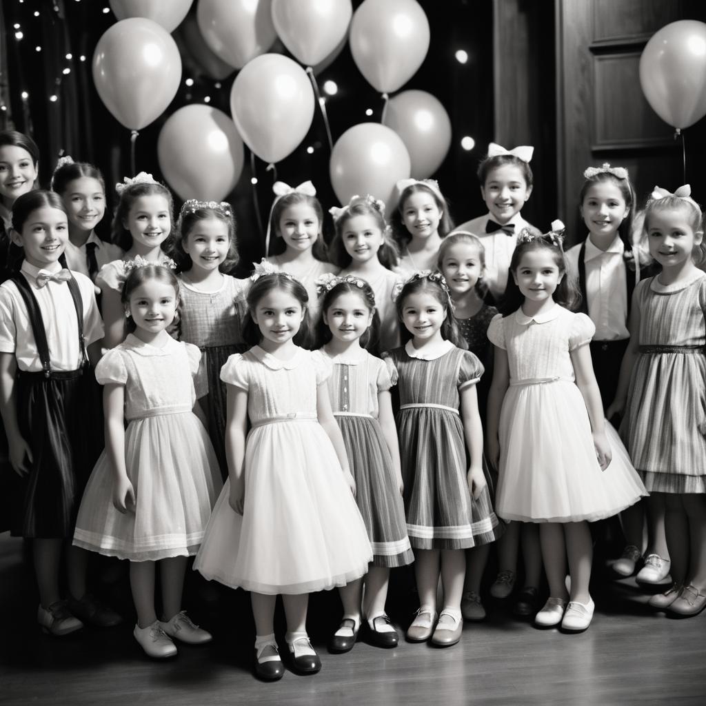 Vintage Gala Photo of Confident Young Girl