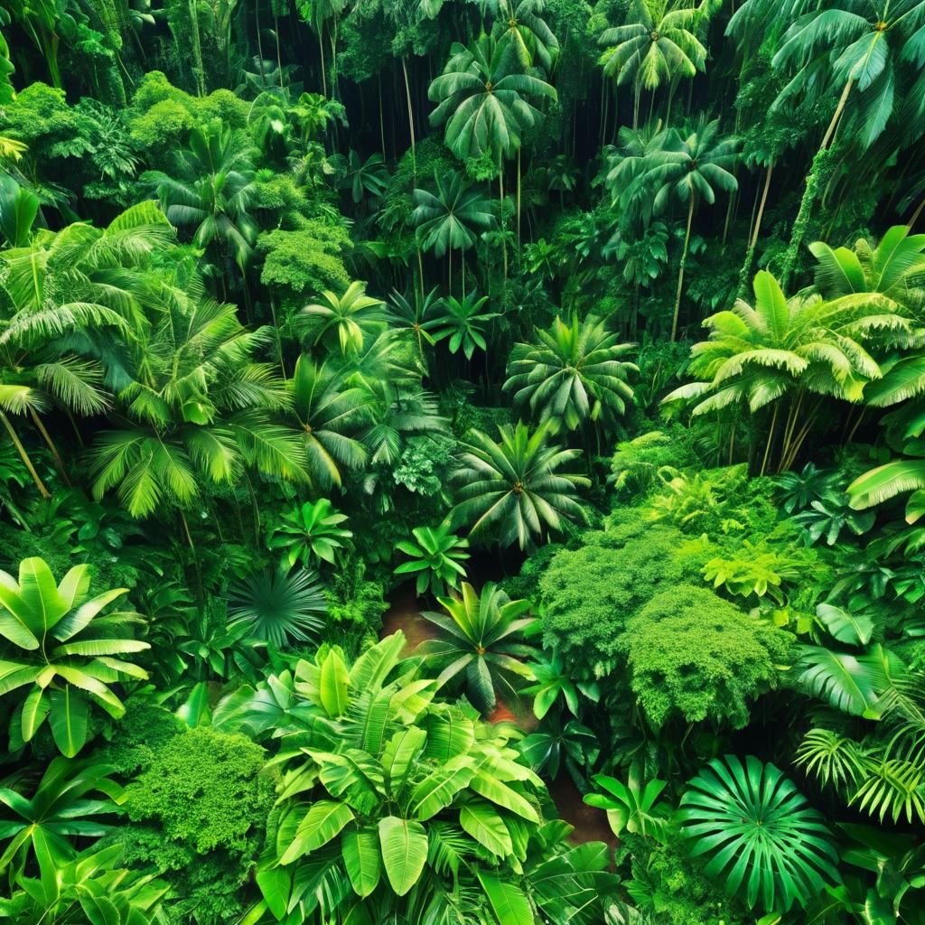 Aerial View of a Dense Jungle Oasis