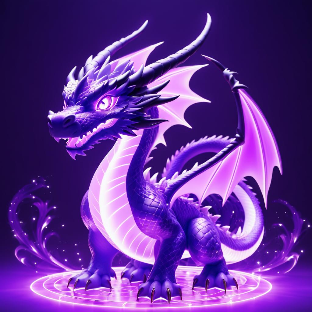 Cute Radiant Purple Anime Dragon