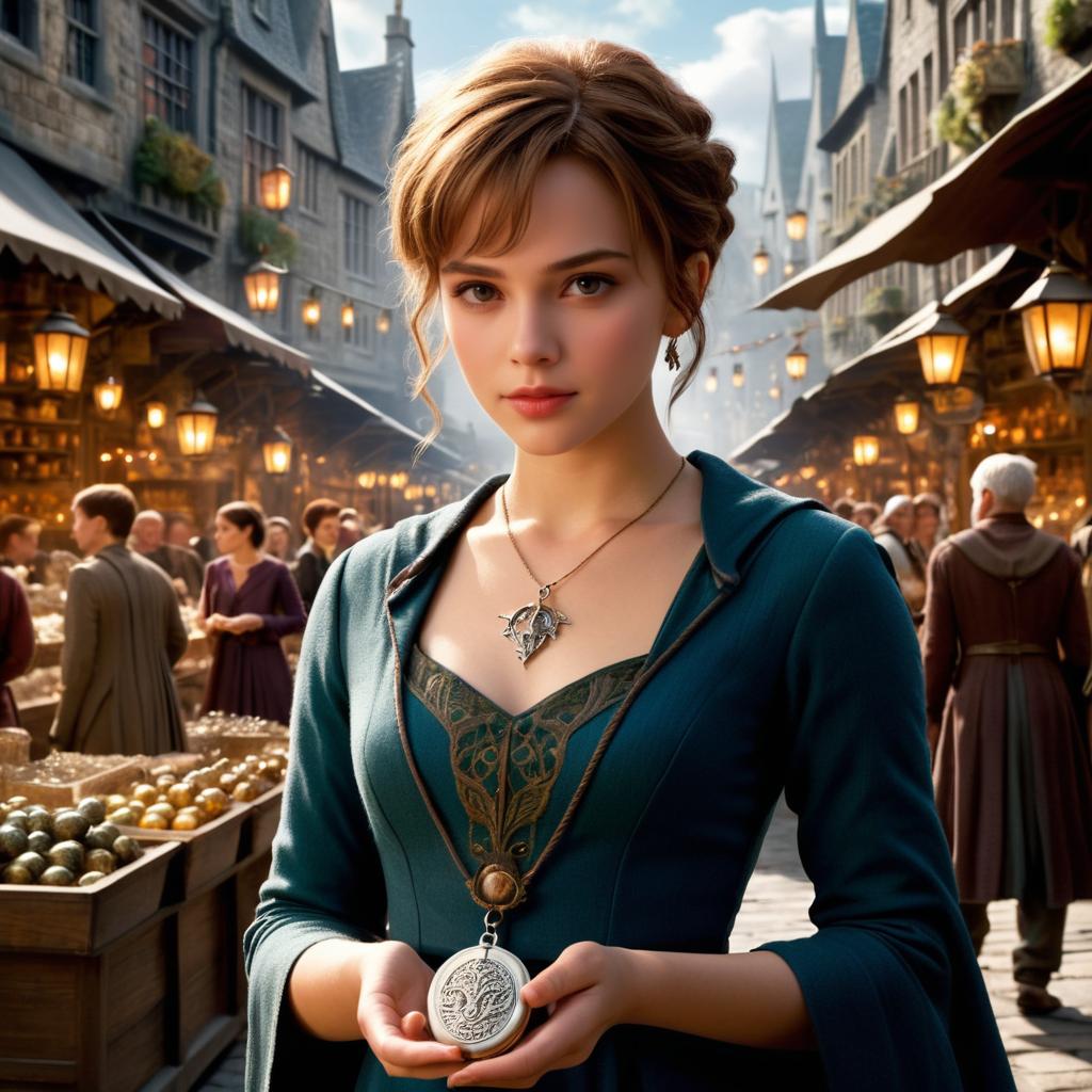 Hermione Granger in a Magical Market Scene