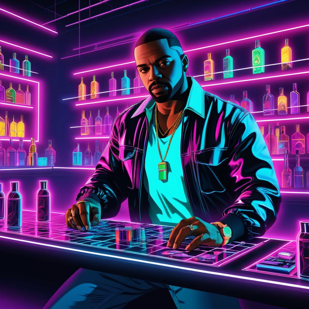 Neon Nightclub Drug Dealer Illustration