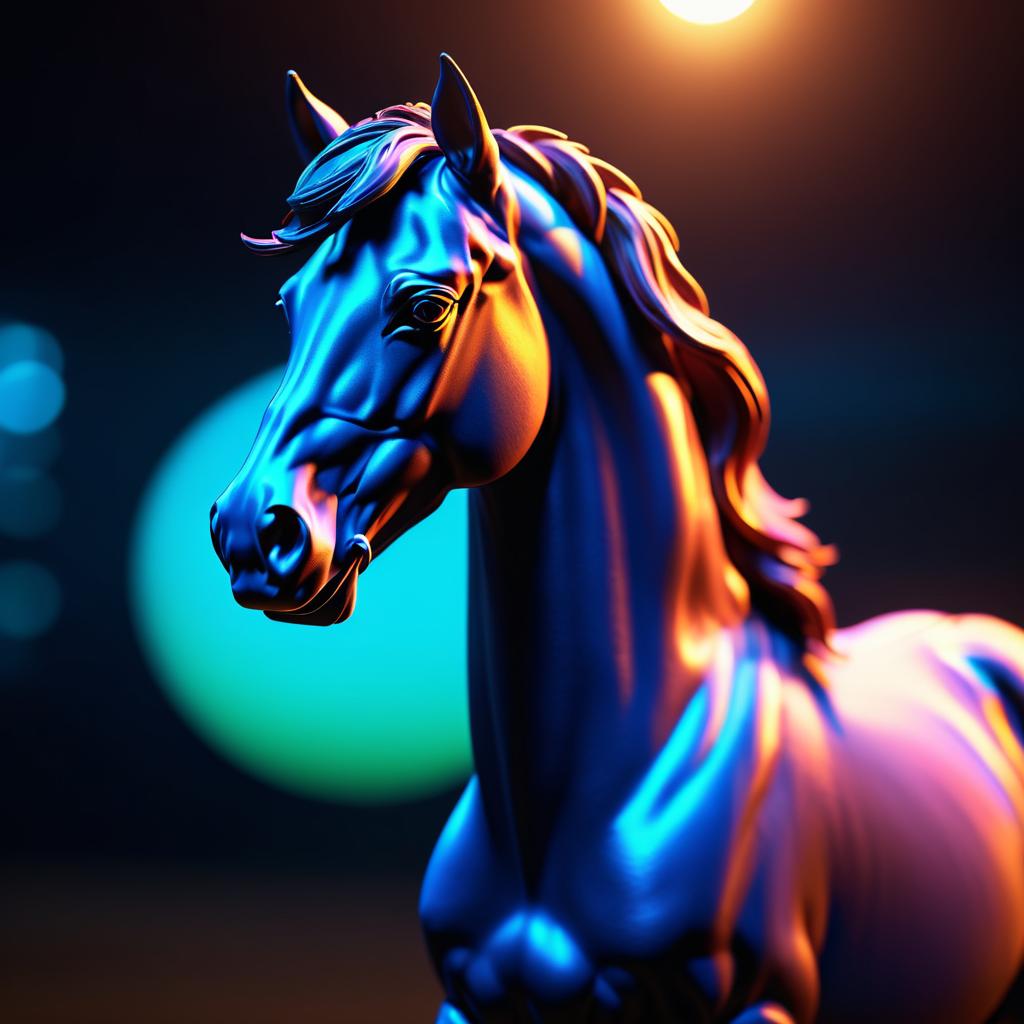 Cinematic Claymation Horse in Vibrant Detail