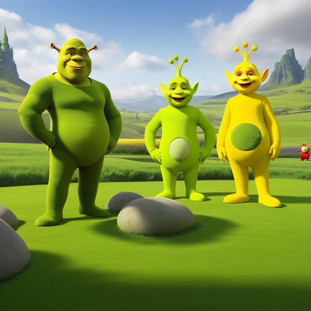 Shrek and Teletubbies Concept Art Collaboration