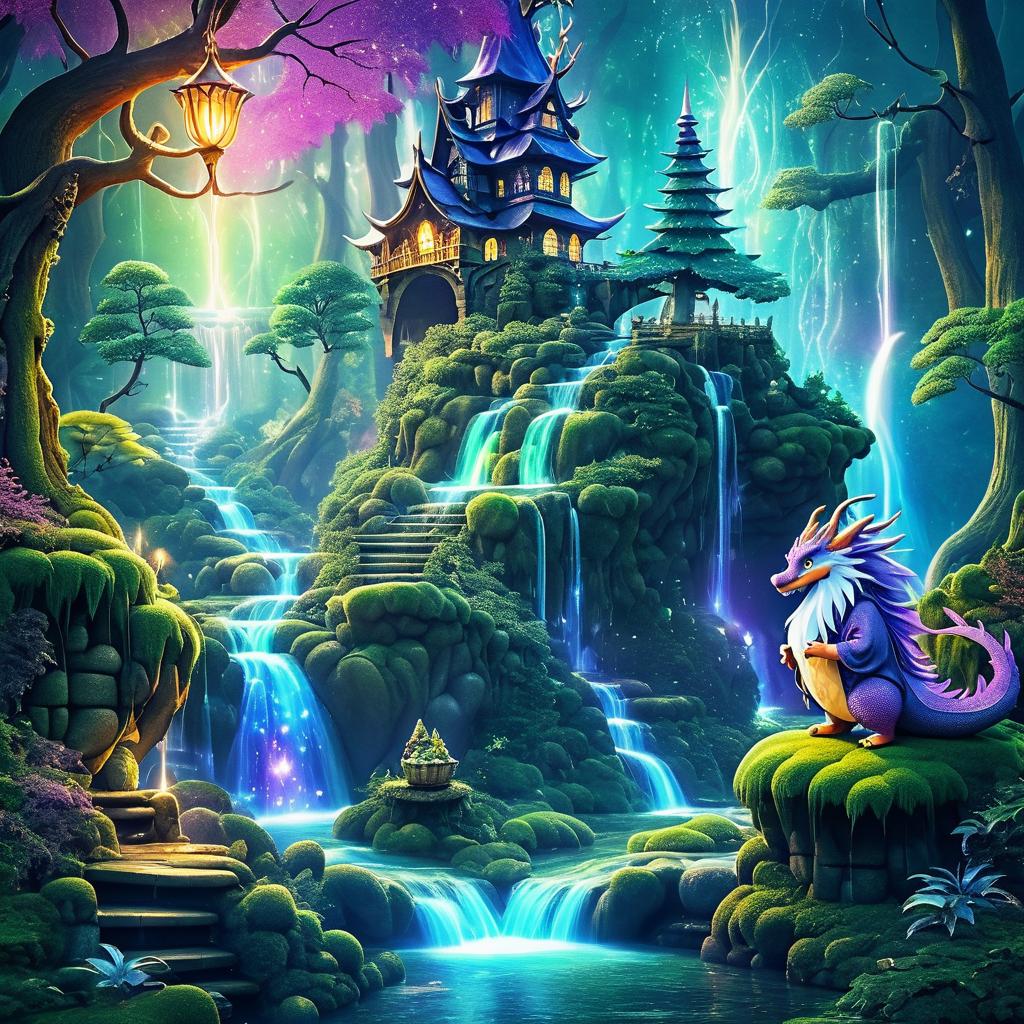 Enchanted Dragon and Wizard in Fantasy