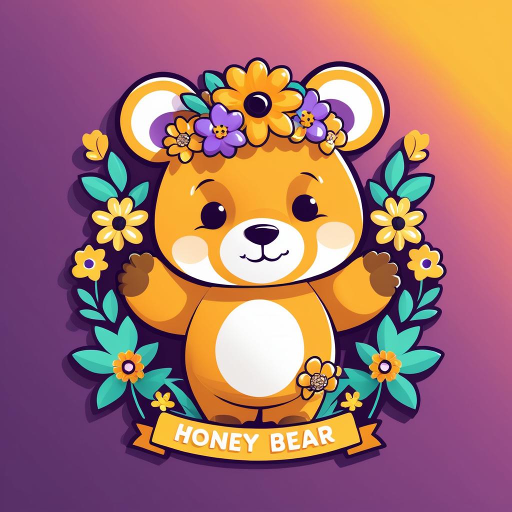 Playful Honey Bear Logo Design