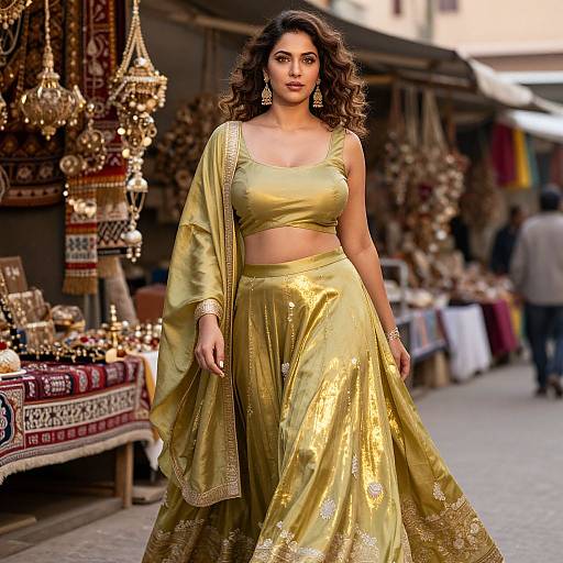 Modern Indian Woman in Jaipur Market