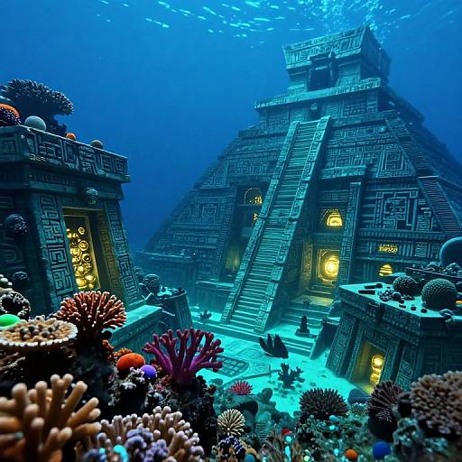 Bioluminescent Mayan Underwater City