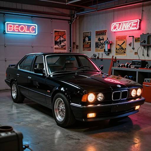 E34 Classic Car in Retro 80's Garage