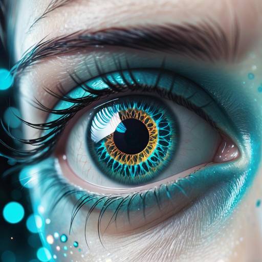 Close-up of Surreal Glowing Eye with Cosmic Spiral