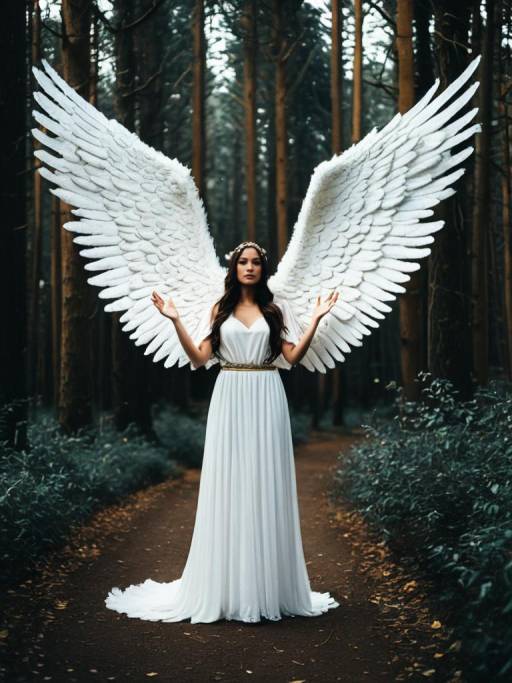 Majestic Angel Wings in Enchanted Forest