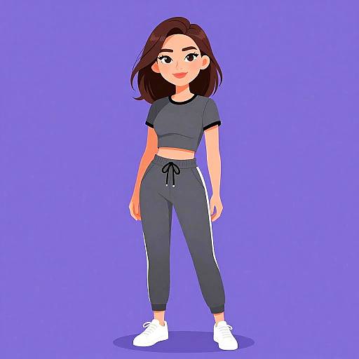 Smiling Woman in Stylish Athleisure