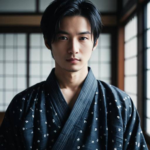 Young Asian Man in Modern Korean Outfit