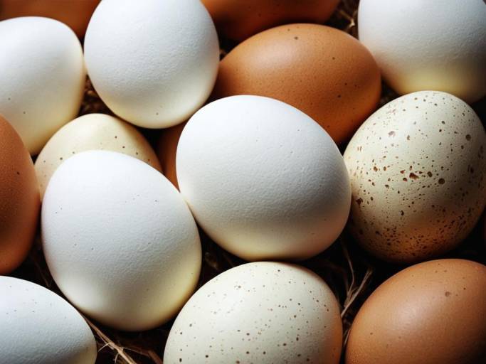 Close-Up of White and Brown Eggs Wallpaper