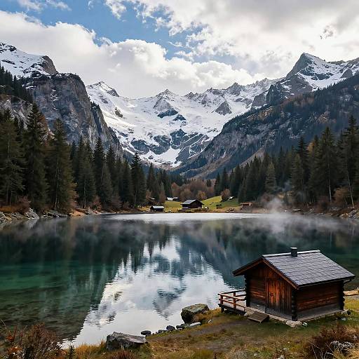 Serene Alpine Lake Landscape