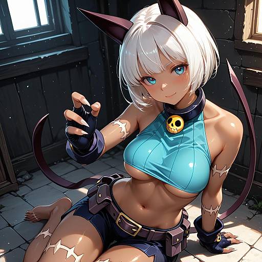 Illustration of Ms. fortune (skullgirls), skullgirls in the style of Ashiroku (miracle hinacle)