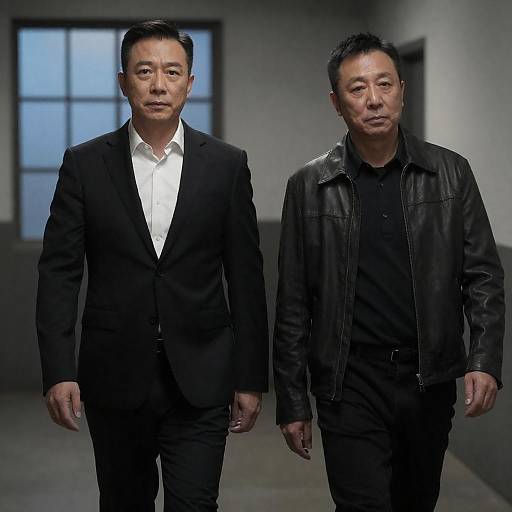 Two Men in Industrial Hallway