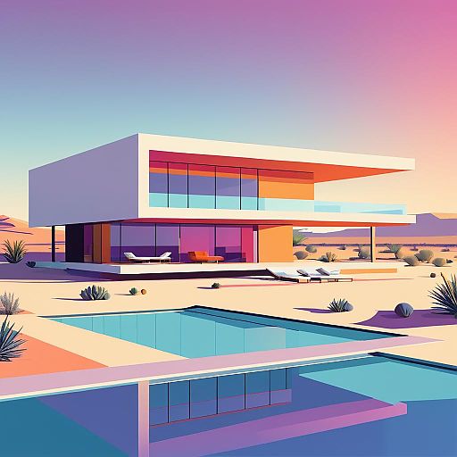 Modern Minimalist Villa in Desert Landscape Modern Minimalist Villa in Desert Landscape