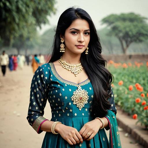 Elegant Girl in Banarasi Salwar Suit