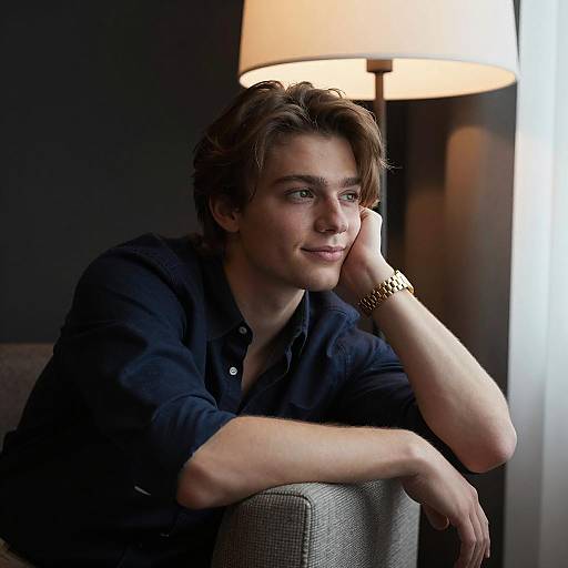 Casual Young Man Relaxing in Style