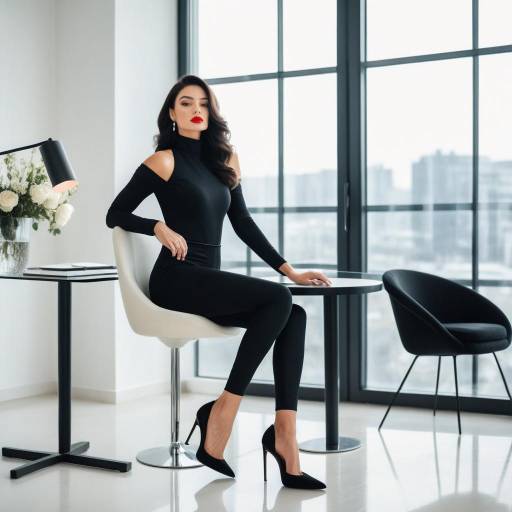 Elegant Woman in Modern Minimalist Space
