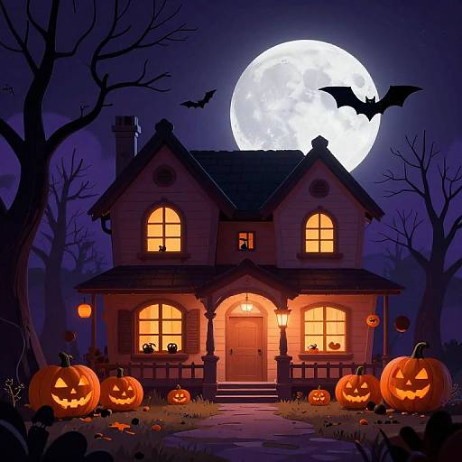 Charming Halloween Night Illustration