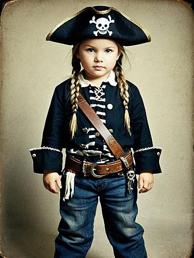 Petite Pirate Toddler with Twin Braids