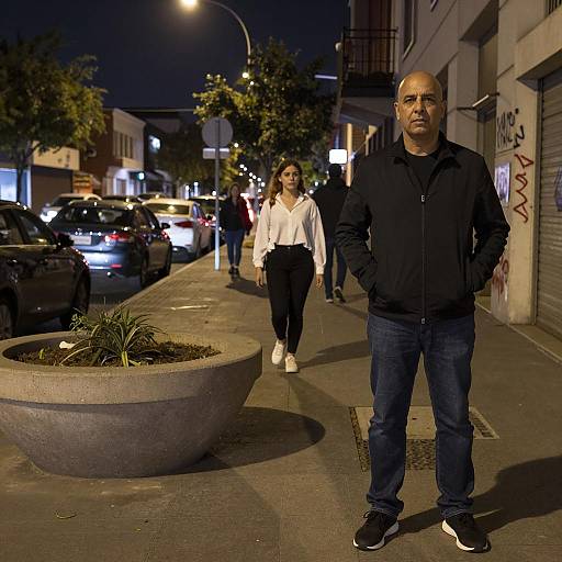 Dusk Urban Scene with City Life