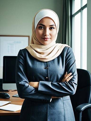 Professional Muslim Woman in Office Wear