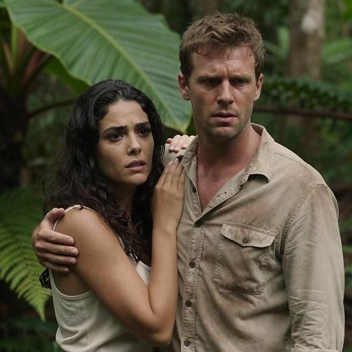 Intense Couple in Lush Jungle Setting