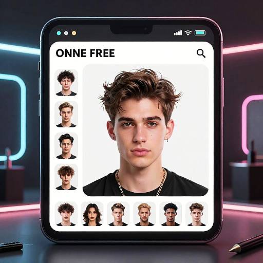 Futuristic AI Men's Hairstyle Interface