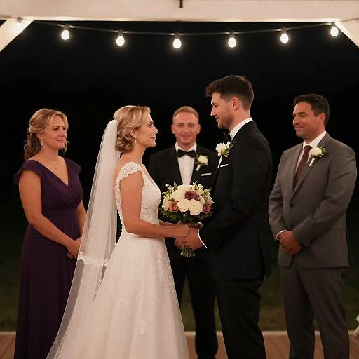 Elegant Outdoor Wedding Ceremony at Night
