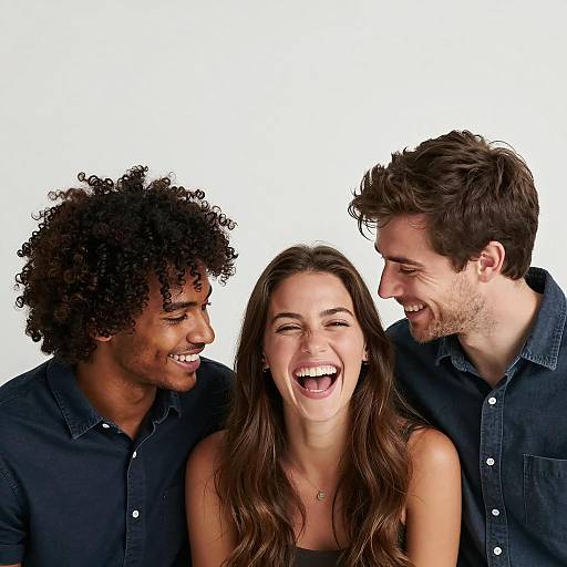 Joyful Group Portrait on White Background