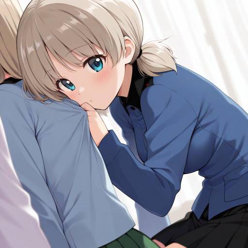 Illustration of Aki (girls und panzer), girls und panzer in the style of Totoki86