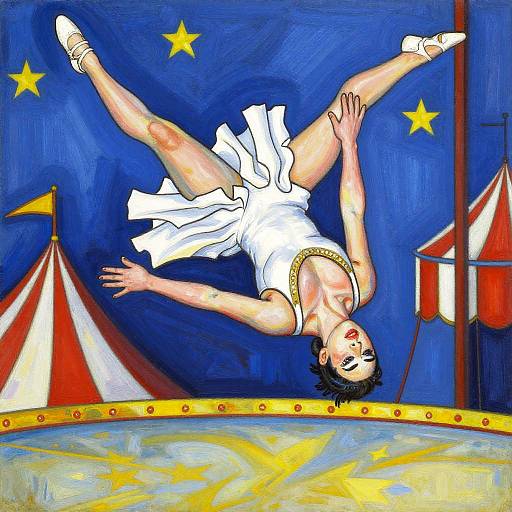 Circus Acrobat Expressionist Coloring Page