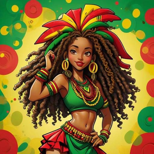 Bold Rastafarian Pin-Up Dancer Art