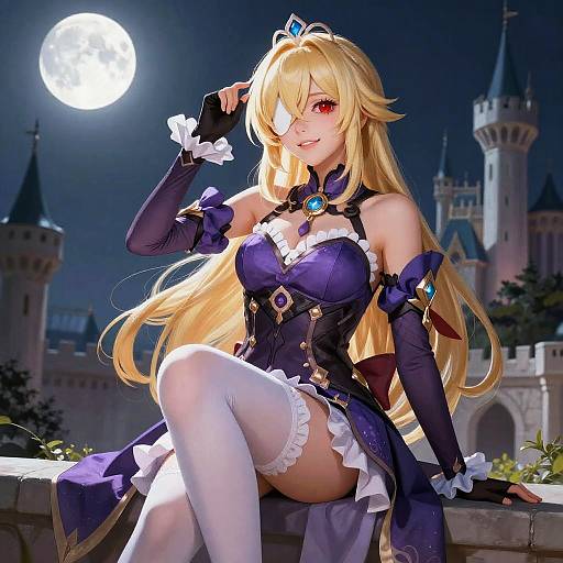 Moonlit Fischl in Purple Gown
