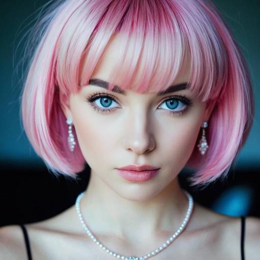 Young Woman with Pink Hair and Jewelry