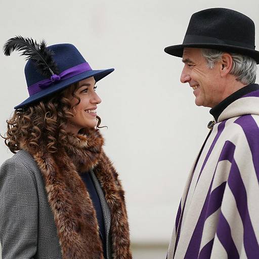 Joyful Encounter: Stylish Couple Portrait