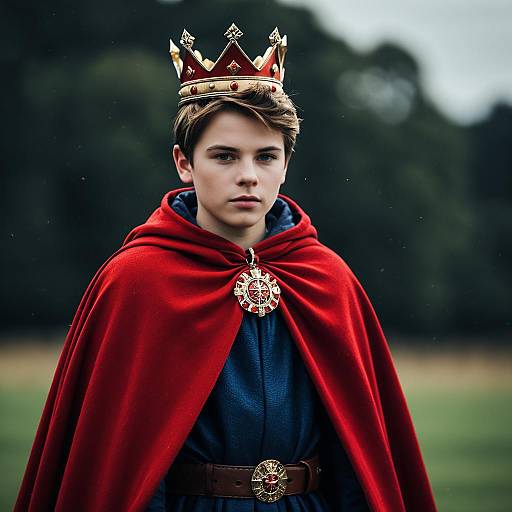 Realistic Red King Cape Costume for Boy