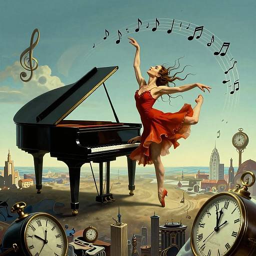 Surreal Dreamscape with Ethereal Dancer