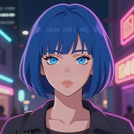 Vibrant Night City Portrait