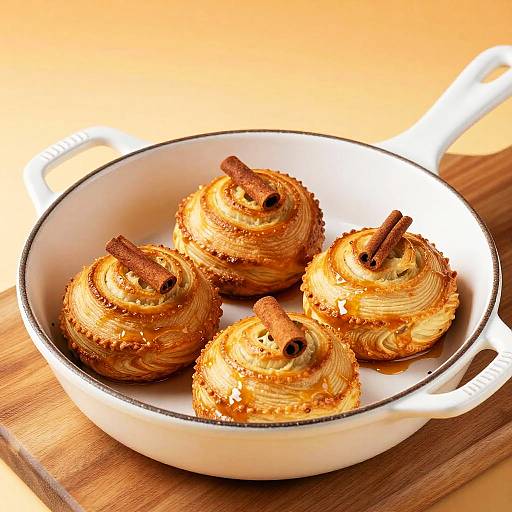 Golden Spiral Pastries in Cast-Iron Skillet