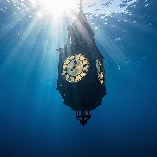 Ethereal Underwater Inverted Clock Tower